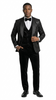 Men's Black Velvet Patterned Shawl Lapel Tuxedo Set for Wedding & Prom