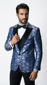 Single Breasted Peak Label Royal Blue ~ Indigo ~ Bright Blue Tuxedo Suit