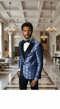 Single Breasted Peak Label Royal Blue ~ Indigo ~ Bright Blue Tuxedo Suit