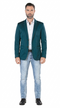 Mens Cowboy Blazer - Western Jacket in Color "Teal" Ultra Slim Fitted (Buy 1 Size UP)