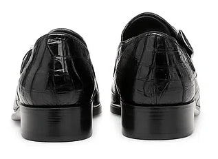 Gigolo Crocodile Monk Strap Black By Mezlan Made In Spain Brand