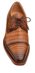 Giovane Fuscus Cap Toe Derby Camel Crocodile Shoes By Mezlan Made In Spain Brand