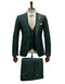 Giovanni Testi Suits With Double Breasted Vest - 3 Pieces Hunter Green Peak Lapel Suit