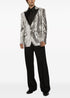 Glitter Tuxedo Dinner Jacket - Sequin Blazer - Sliver Flashy Stage Sport Coat By Alberto Nardoni