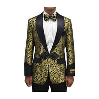 Gold Black Alberto Nardoni One Button Shawl Lapel Tuxedo
