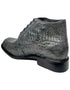 Los Altos Gray All Over Crocodile Lace-Up Dress Ankle Boots