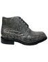 Los Altos Gray All Over Crocodile Lace-Up Dress Ankle Boots