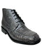 Los Altos Gray All Over Crocodile Lace-Up Dress Ankle Boots