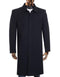 Gray Zip Up Closure Knee Length Collared Wool Coat - Mens Overcoat