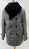 Mens Plaid Overcoat - Gray Wool Peacoat Plaid Topcoats