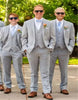 Light Grey Wedding Groomsmen Suits Three Pieces Notched Lapel Men Suits