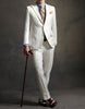 Mens The Great Gatsby Vested 2 Button Ivory Peak Lapel Suit  With Brown Vest