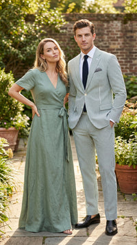 Men’s White and Green Seersucker Suit – Classic Striped Lightweight Summer Suit for Weddings and Formal Events Cotton Fabric