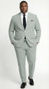 Men’s White and Green Seersucker Suit – Classic Striped Lightweight Summer Suit for Weddings and Formal Events Cotton Fabric