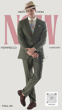 1920's Men's Clothing - Tweed Suit - Herringbone 1920s Mens Suit  - Vintage Hunter Green Suit