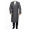 Grey Full Length Wool Dress Topcoat / Overcoat Herringbone