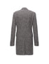 Men's Double Breasted Gray Herringbone Tweed Six Button Overcoat