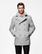 Men's  Light Grey Six Button Double Breasted Cheap Priced Mens Wool Peacoat Jacket