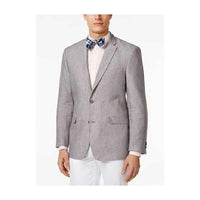 Grey Solid Two Button Classic Fit Sport Coat