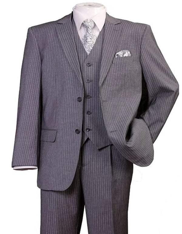 1920s Mens Suit - 1920s Mens Outfit - 1920s  costume  Bold Pinstripe  Suit  Grey