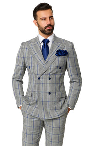 Grey with Blue Plaid by Rossiman