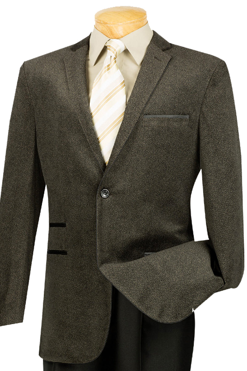 Mens 2 Button Herringbone Professors Blazer in Coffee – OvercoatUSA