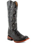 Men's Ferrini Caiman Crocodile Print Boots Handcrafted Black