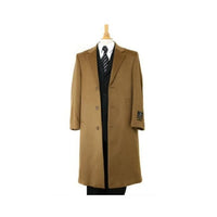 Harward Luxurious Cashmere &Wool Full Length Camel overcoat - Mens Topcoat - Wool Top Coat