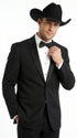 Mens 1 Button Western Cowboy Wedding Tuxedo Black