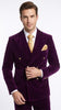 Men’s Rossi Man Zeus Purple Velvet Double Breasted Tuxedo Suit, Formal Wedding Prom Dinner Suit Set