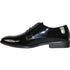 Bravo Mens Classic Plain Toe Shiny Patent Tuxedo Oxford Dress Shoe in Black