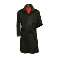 Single Breasted Hidden Button One Chest Pocket Full Length Black Top Coat