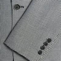 Mens Slim Fit Houndstooth Peak Lapel 2pc Suit