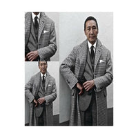 Houndstooth Overcoat - Black And White Checker Wool And Cashmere Fabric Topcoat By Alberto Nardoni