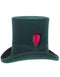 Victorian Steampunk Top Hat - 1800 19th Century - Dressy Loden Felt Top Hunter Green Hat