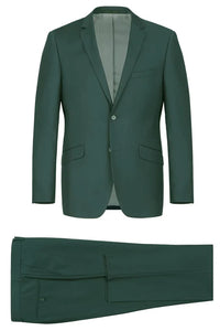 Mens Basic Two Button Classic Fit Suit With Optional Vest