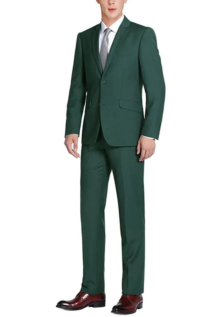 Mens Basic Two Button Classic Fit Suit With Optional Vest Overcoatusa