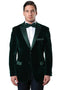 Mens two button velvet hunter green tuxedo dinner jacket