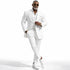 Mens Premium Cotton Seersucker Stripe Suit – White