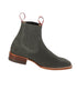 Grey Suede Square Toe Boots