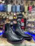 Los Altos Crocodile Belly Exotic Ankle Boots Black - Black