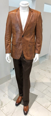 Alligator Print Sport Coat (Cognac)