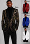 Men's black, red, blue and white patterned sequin blazers