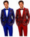 Men's blue and red sequin blazers