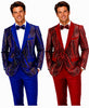 Men's blue and red sequin blazers