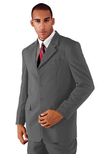 Mens 4 Button Polyester Fashion Suit in Grey
