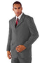 Mens 4 Button Polyester Fashion Suit in Grey