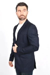 Mens Navy Platini Western Blazer – Stylish Frontier Sport Coat