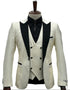 Ivory Wedding Suit - Peak Label Cream Tuxedo Suit - Ivory Dinner Jacket Plus Pants