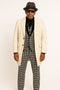 Ivory Overcoat Carmel Zhao Mens 3/4 Length Top Coat - Single Breasted Carcoat